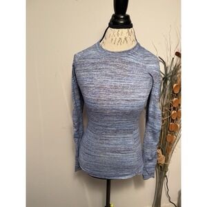 Lululemon Runderful Shirt Women's Size 4 Space Dye Camo Caspian Blue Long Sleeve